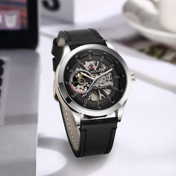 Tommy_Hilfiger Automatic Skeleton Leather