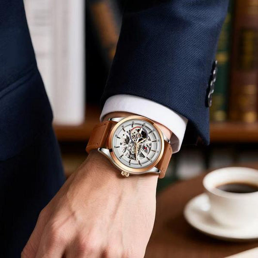 Tommy_Hilfiger Automatic Skeleton Leather