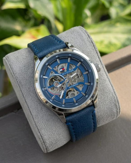 Tommy_hilfiger Automatic Leather Blue-Silver-Blue