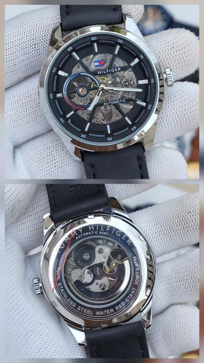 Tommy_Hilfiger Automatic Skeleton Leather