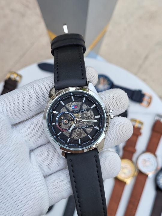 Tommy_Hilfiger Automatic Skeleton Leather